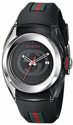 Gucci Watches : YA137301 Quartz Black Dial Date Rubber Men Watch