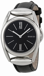 Gucci Watches : YA139401 Quartz Analog Black Leather Women Watch