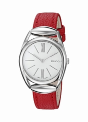 Gucci Watches : YA140501 Quartz Analog Red Leather Women Watch