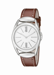 Gucci Watches : YA140502 Quartz Analog Brown Leather Women Watch