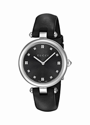 Gucci Watches : YA141403 Quartz Analog Black Leather Women Watch
