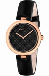 Gucci Watches : YA141501 Quartz Analog Black Leather Women Watch