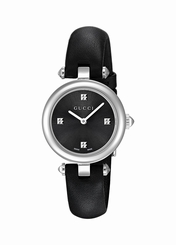 Gucci Watches : YA141506 Quartz Analog Black Leather Women Watch