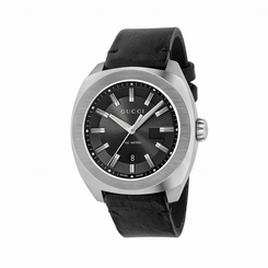 Gucci Watches : YA142206 Quartz Analog Date Black Leather Men Watch