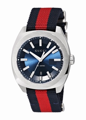 Gucci Watches : YA142304 Quartz Blue Dial Date Nylon Men Watch