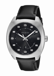 Gucci Watches : YA142307 Quartz Analog Date Black Leather Men Watch