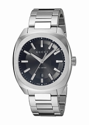 Gucci Watches : YA142401 Black Dial Stainless Steel Band Men Watch