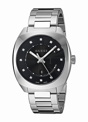 Gucci Watches : YA142404 Black Dial Stainless Steel Band Men Watch