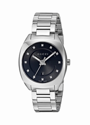 Gucci Watches : YA142503 Black Dial Stainless Steel Band Women Watch