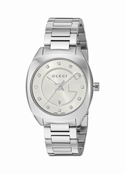 Gucci Watches : YA142504 White Dial Stainless Steel Band Women Watch