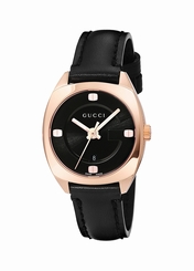 Gucci Watches : YA142509 Black Dial Gold Tone Band Women Watch